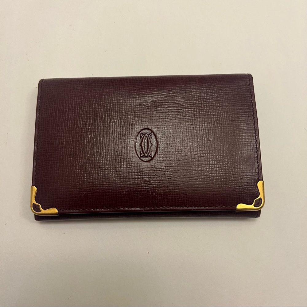 Vintage Cartier Burgundy‎ Compact Card Holder